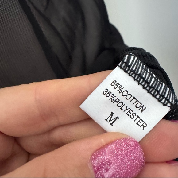 Y2K Black Lace Babydoll Slip Dress w/ Pink Bows Fairygrunge Lingerie Aesthetic - Picture 5 of 6